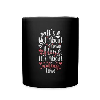 Uhr Zeichen Zeitlos Zeitreise - Tasse einfarbig - Schwarz - Vorne