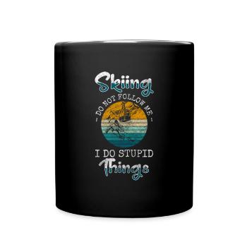 Snowboarden Sport Winter Wintersport - Tasse einfarbig - Schwarz - Vorne