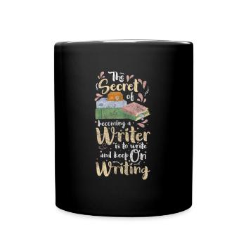 Schreiber Schreiben Fantasie Beruf - Tasse einfarbig - Schwarz - Vorne