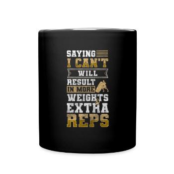 Coach Gym Muscle Building Athlete - Full Colour Mug - black - Front