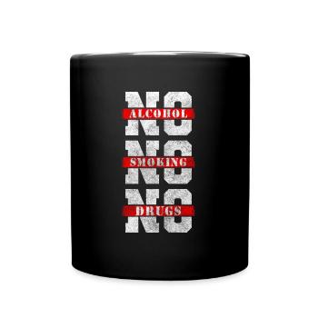 Drogenfrei Abhängigkeit Clean Hanf - Tasse einfarbig - Schwarz - Vorne