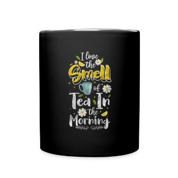 Tee Auszeit Teezeit - Tasse einfarbig - Schwarz - Vorne