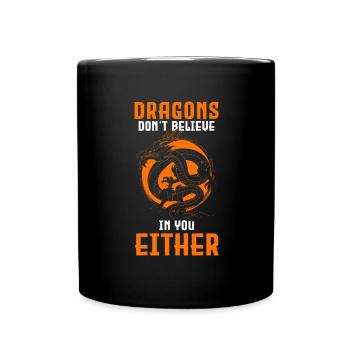 Fantasy Asien Feuer Kreatur - Tasse einfarbig - Schwarz - Vorne