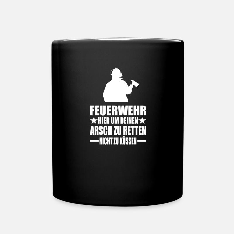 Feuerwehr - Tasse einfarbig - Schwarz