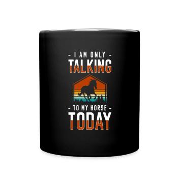 Riding Sports Pony Riding Stables - Full Colour Mug - black - Front