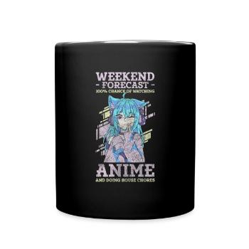 Anime Convention Senpai Otaku - Tasse einfarbig - Schwarz - Vorne