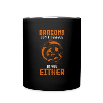 Feuer Buch Tribal - Tasse einfarbig - Schwarz - Vorne