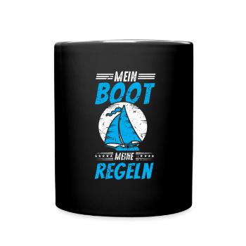 Segeln mein Boot meine Regeln - Tasse einfarbig - Schwarz - Vorne