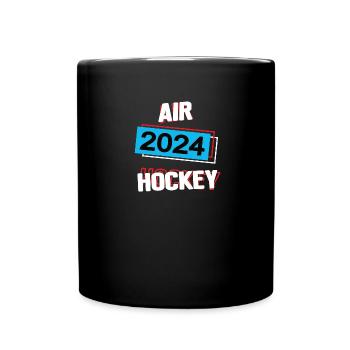 Air Hockey 2024 Airhockey Hockeyspieler Spieler - Tasse einfarbig - Schwarz - Vorne