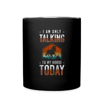 Horses Riding Stable Animals Tournament - Full Colour Mug - black - Front
