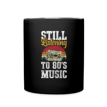 Cassette Radio 80s Hit Childhood - Full Colour Mug - black - Front