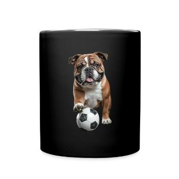 Bulldogge - Tasse einfarbig - Schwarz - Vorne