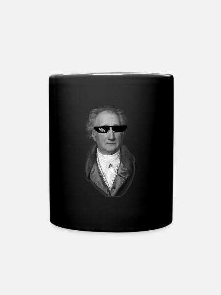 Goethe mit Sonnenbrille Dichter Werther - Tasse einfarbig - Schwarz