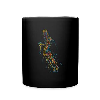 Abstrakter Basketballspieler - Tasse einfarbig - Schwarz - Vorne