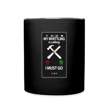 Whittling Holzschnitzer Holz Schnitzen Spruch - Tasse einfarbig - Schwarz - Vorne