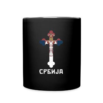 Srbija Serbien Serbe Heimat Balkan Patriotisch Adl - Tasse einfarbig - Schwarz - Vorne