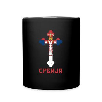 Srbija Serbien Serbe Heimat Balkan Patriotisch Adl - Tasse einfarbig - Schwarz - Vorne