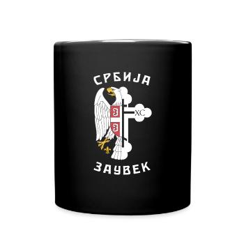 Belgrad Serbien Flagge Serbisch Adler Herkunft Rei - Tasse einfarbig - Schwarz - Vorne