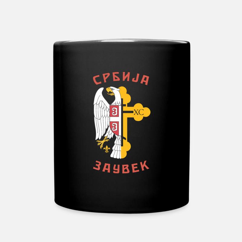 Belgrad Serbien Flagge Serbisch Adler Herkunft Rei - Tasse einfarbig - Schwarz