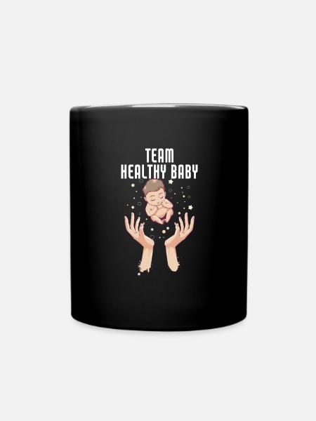 Team Healthy Baby Gender Reveal Baby Shower - Full Colour Mug - black