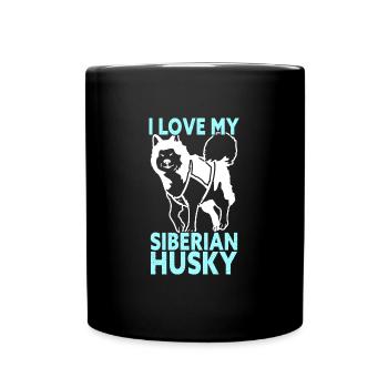 I Love My Siberian Husky - Tasse einfarbig - Schwarz - Vorne