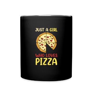 Just A Girl Who Loves Pizza Funny Pizza Lover - Full Colour Mug - black - Front