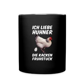 Huhn - Tasse einfarbig - Schwarz - Vorne