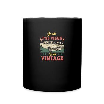 Je suis pas vieux je suis vintage - Mug uni - noir - Devant