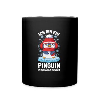 Pinguine Ich Bin Ein Pinguin - Tasse einfarbig - Schwarz - Vorne