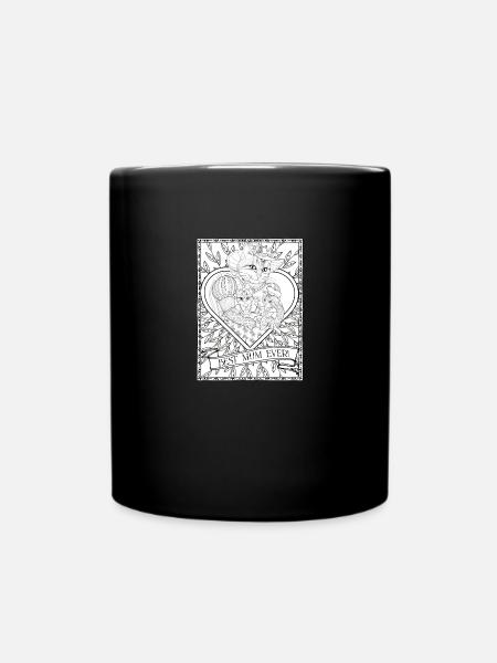 Best Mum Ever Vintage Cat Mummy With Kittens - Full Colour Mug - black