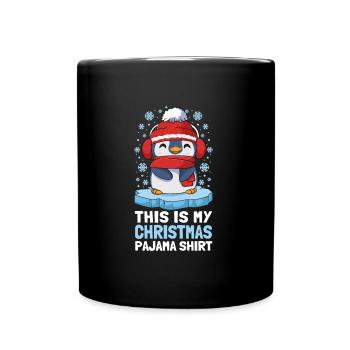 This Is My Christmas Pajama Shirt Süßer Pinguin - Tasse einfarbig - Schwarz - Vorne