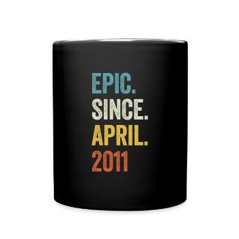 12 Years Epic Since April 2011 12th Birthday - Full Colour Mug - black - Front