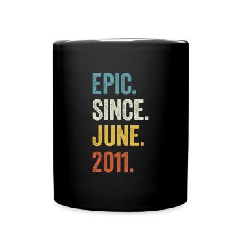12e anniversaire 12 ans épiques depuis juin 2011 - Mug uni - noir - Devant