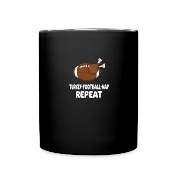 TURKEY FOOTBALL NAP REPEAT 300 - Full Colour Mug - black - Front