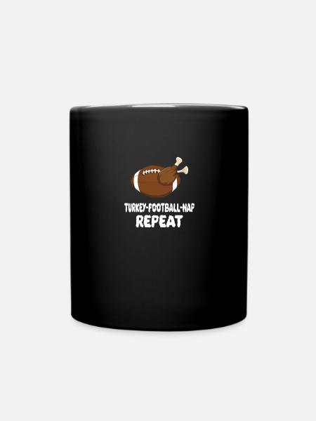TURKEY FOOTBALL NAP REPEAT 300 - Full Colour Mug - black
