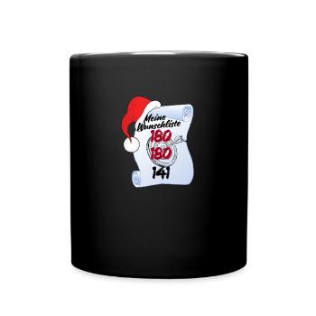 Darts Meine Wunschliste - Tasse einfarbig - Schwarz - Vorne