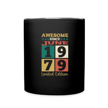 Awesome since June 1979 43rd birthday Men's Fun - Full Colour Mug - black - Front