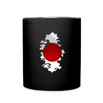 Japan Flagge Used Look Nihon Japanische Fahne - Tasse einfarbig - Schwarz - Vorne