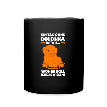 Bolonka Hund Hundebesitzer Geschenk - Tasse einfarbig - Schwarz - Vorne