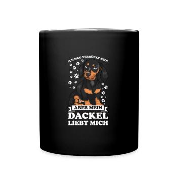 Dackel Hund Dackel Hund Geschenk - Tasse einfarbig - Schwarz - Vorne