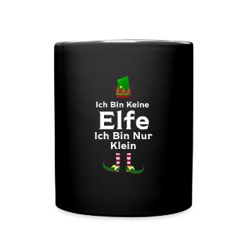 Weihnachten Elfe Gnome Geschenk - Tasse einfarbig - Schwarz - Vorne
