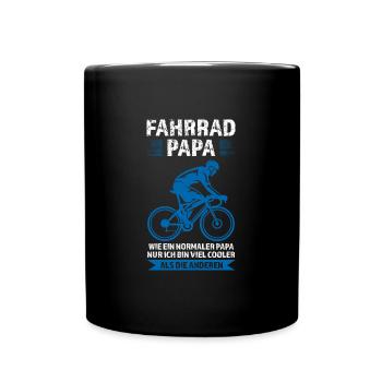 Fahrrad Papa Rad Radfahrer Geschenk - Tasse einfarbig - Schwarz - Vorne