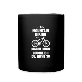 Mountainbike Rennen Rennräder Geschenk - Tasse einfarbig - Schwarz - Vorne