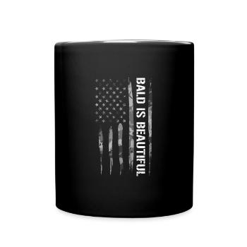 Bald Is Beautiful - Drapeau américain - Mug uni - noir - Devant