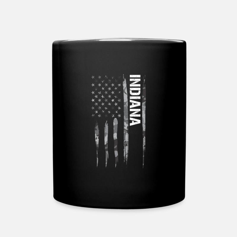 Indiana - Drapeau américain - Mug uni - noir