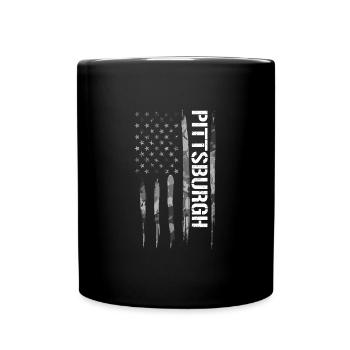 Pittsburgh - American Flag - Full Colour Mug - black - Front