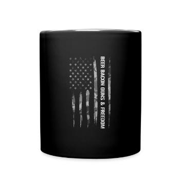 Beer Bacon Guns & Freedom - Full Colour Mug - black - Front