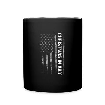 Christmas In July - American Flag - Tasse einfarbig - Schwarz - Vorne