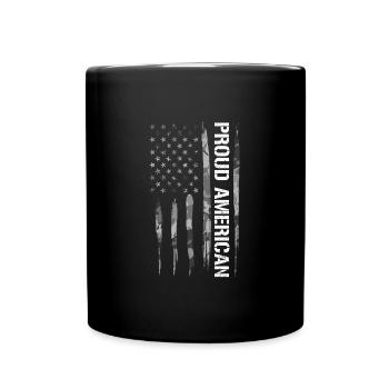 Proud American - American Flag - Full Colour Mug - black - Front