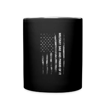 Military Dad And Proud Of It - Tasse einfarbig - Schwarz - Vorne